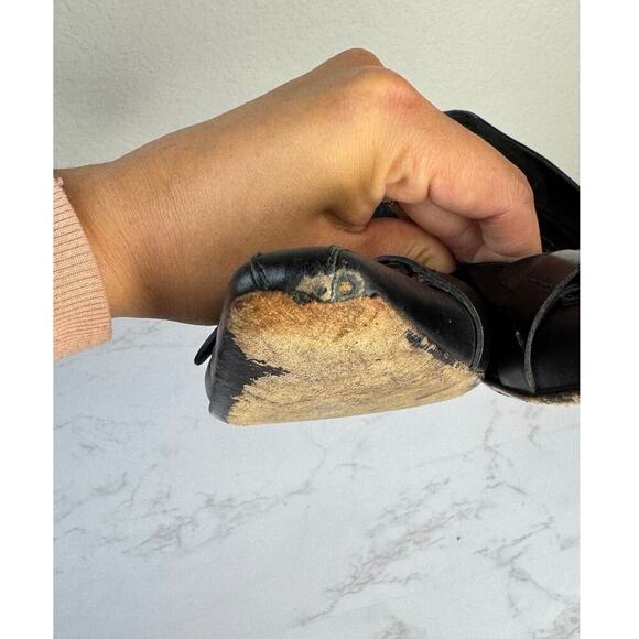 Salvatore Ferragamo Square Toe Leather Heels Pumps Size 8.5B - Picture 3 of 8